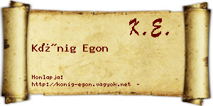 Kőnig Egon névjegykártya
